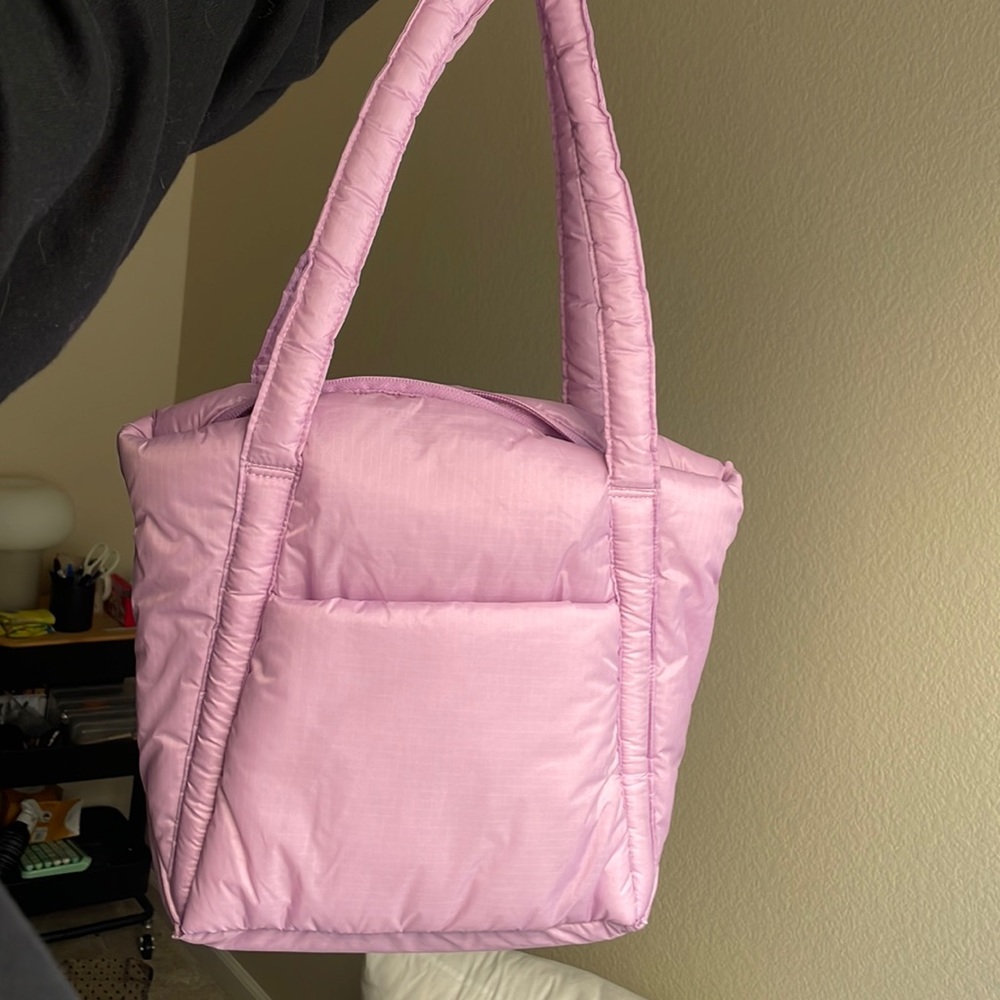 BAGGU Mini Puffy Tote in Dusty Lilac